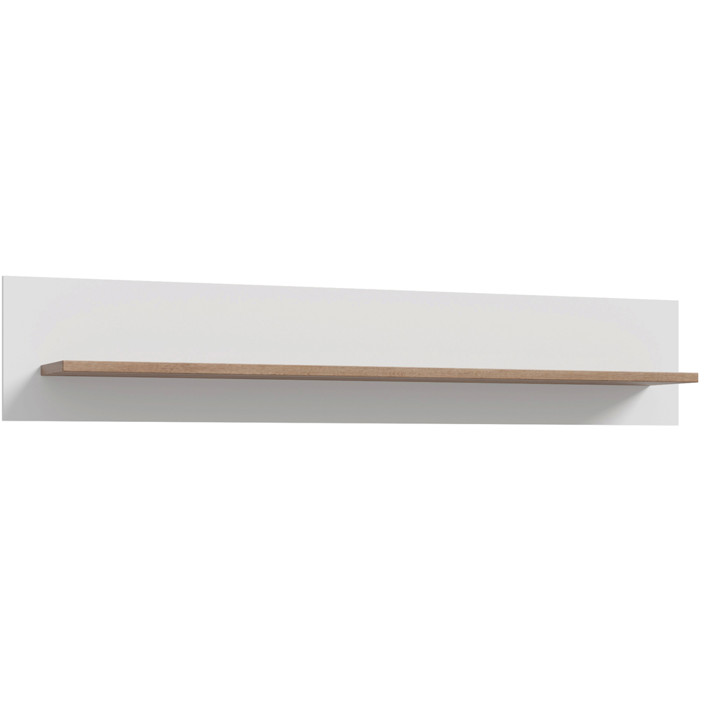 Florence Wensley Light Grey and Oak Wall Shelf Image 2