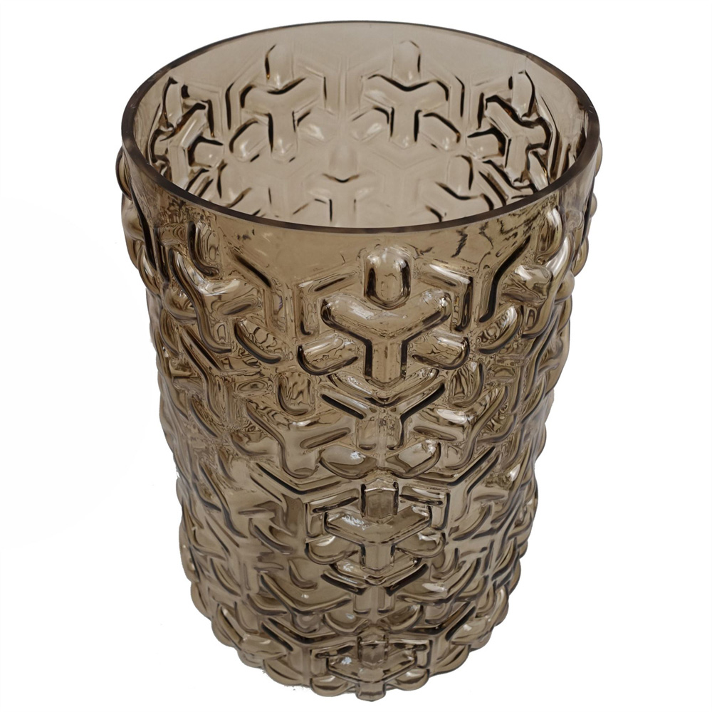 Leaf Gold Rim Embossed Chestnut Glass Vase 29cm Image 2