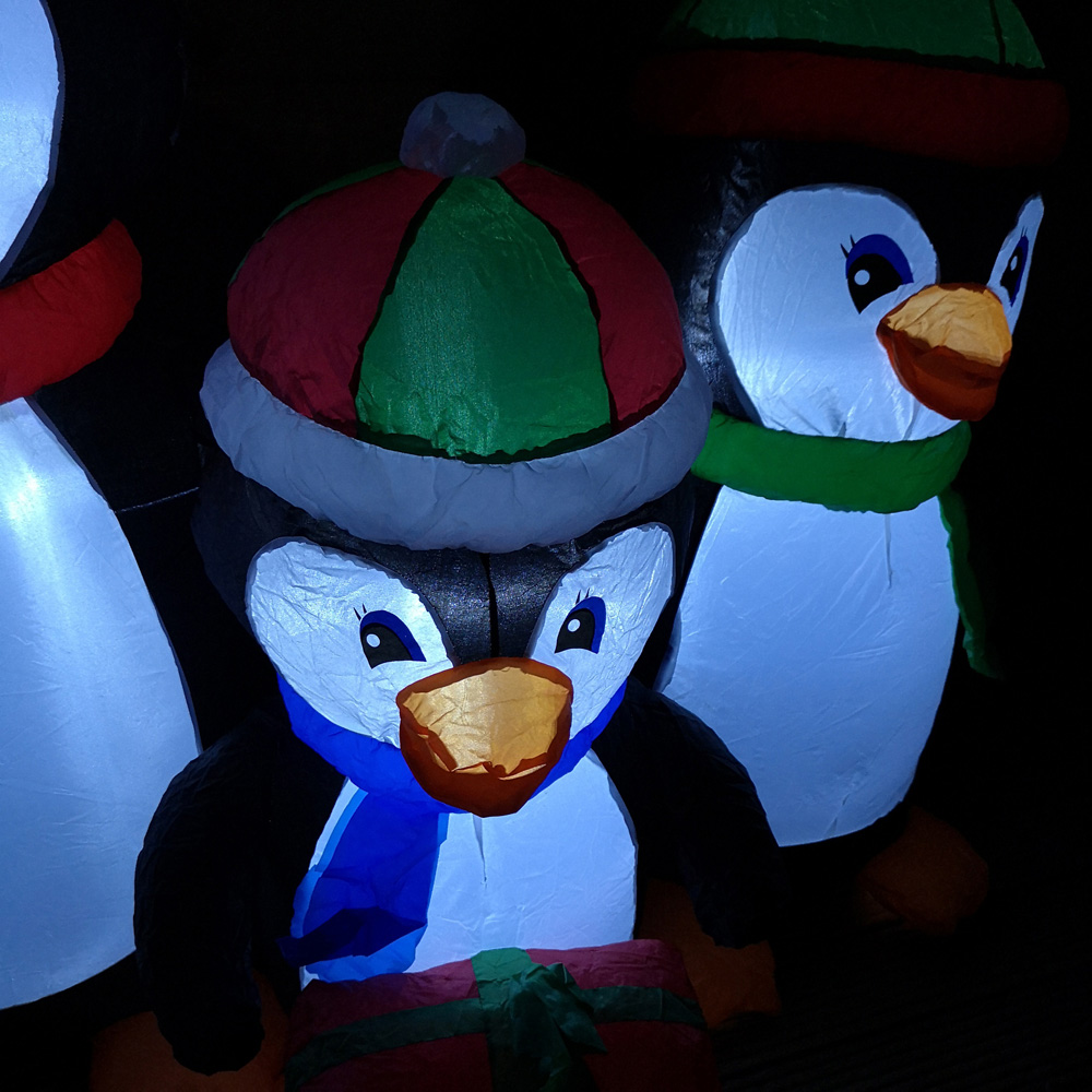 Samuel Alexander Penguin Family Lit Inflatable Christmas Decoration 5ft Image 2