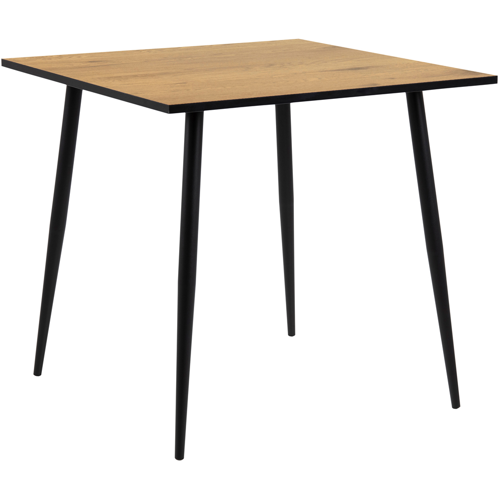 Florence Wilma 4 Seater Square Dining Table Oak and Black Image 2