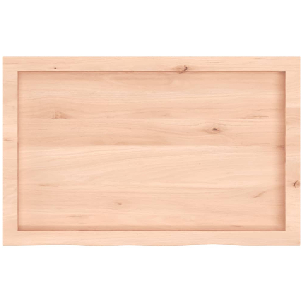 vidaXL 80 x 50 x 4cm Untreated Solid Wood Oak Wall Shelf Image 4