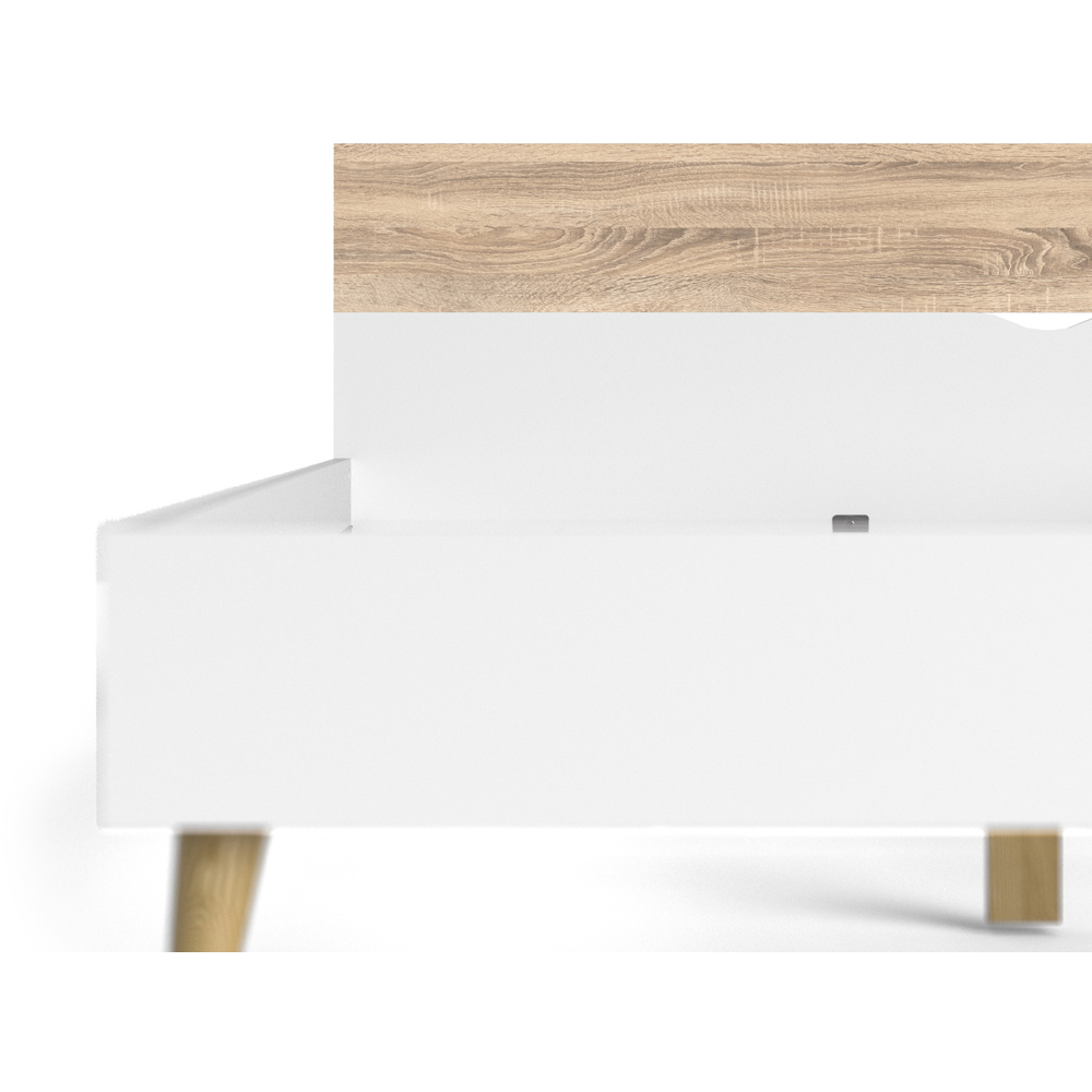 Florence Double White and Oak Wooden Bed Frame Image 6