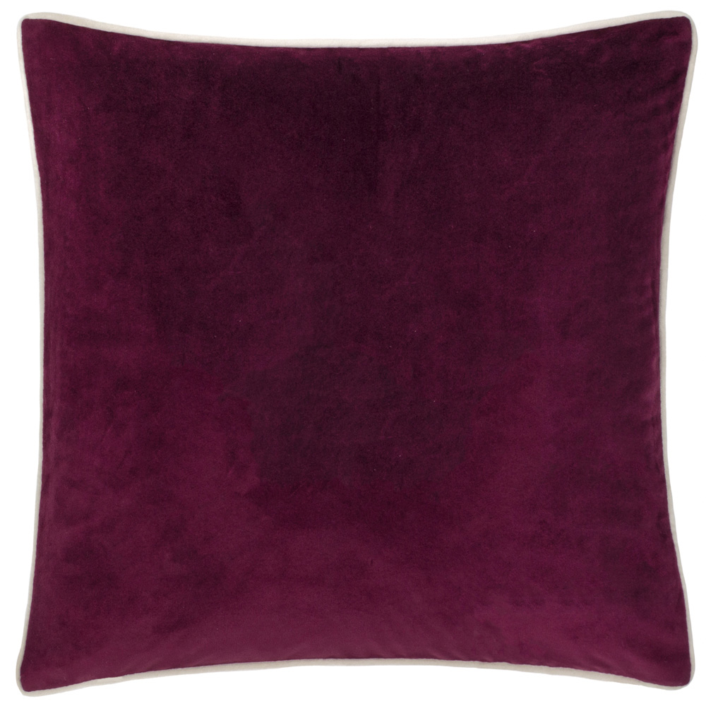 Furn Pineberry Forest Embroidered Plum Velvet Cushion 45 x 45cm Image 3
