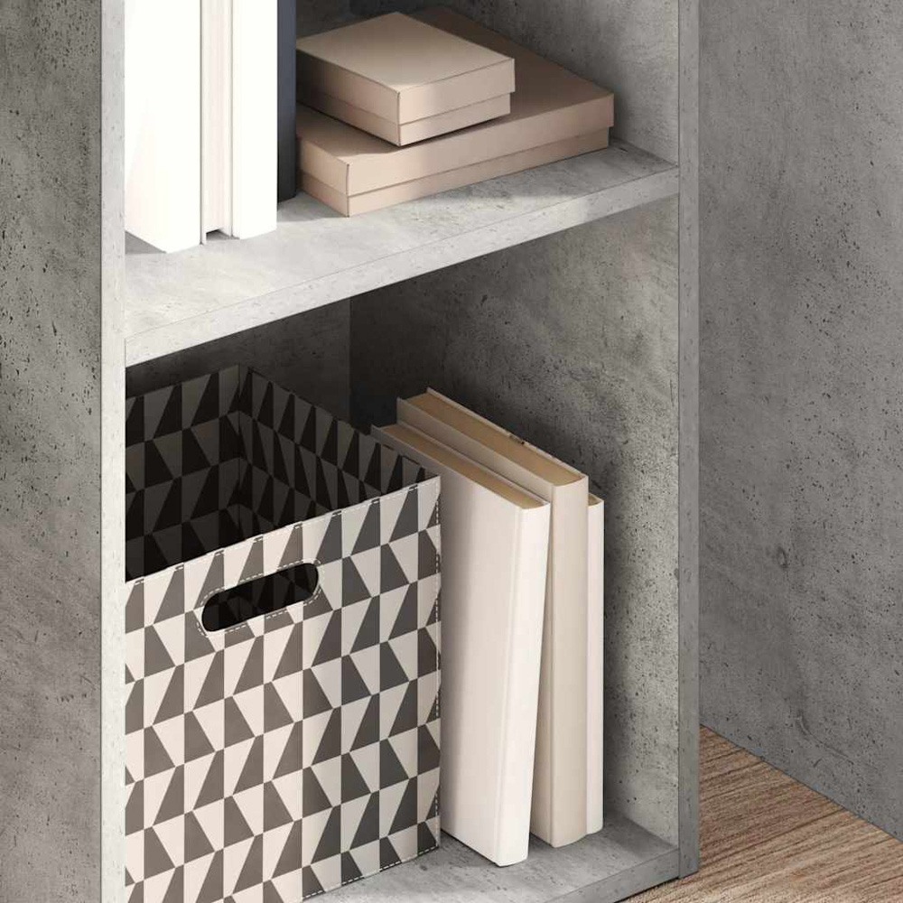 vidaXL 4 Shelf Concrete Grey Bookcase Image 3
