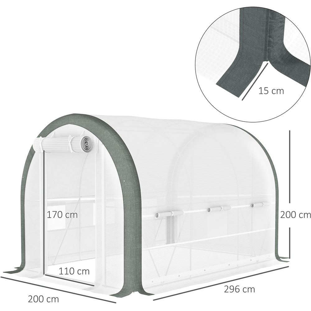 Outsunny 6.5 x 9.7ft Walk-in Tunnel Greenhouse with Mesh Door and Window Image 8