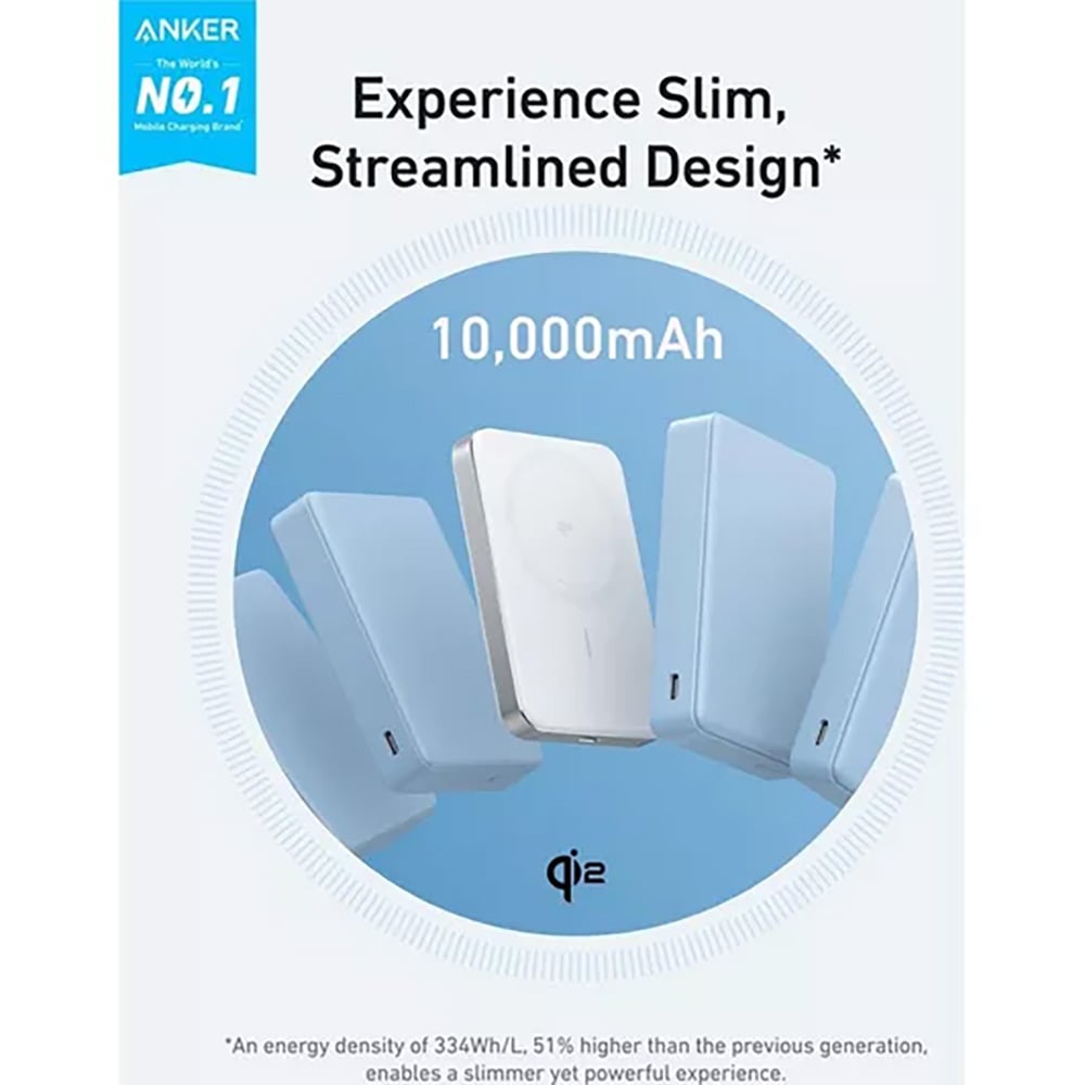 Anker MagGo White Magnetic Wireless Ultra-Slim Power Bank 10000mAh Image 4