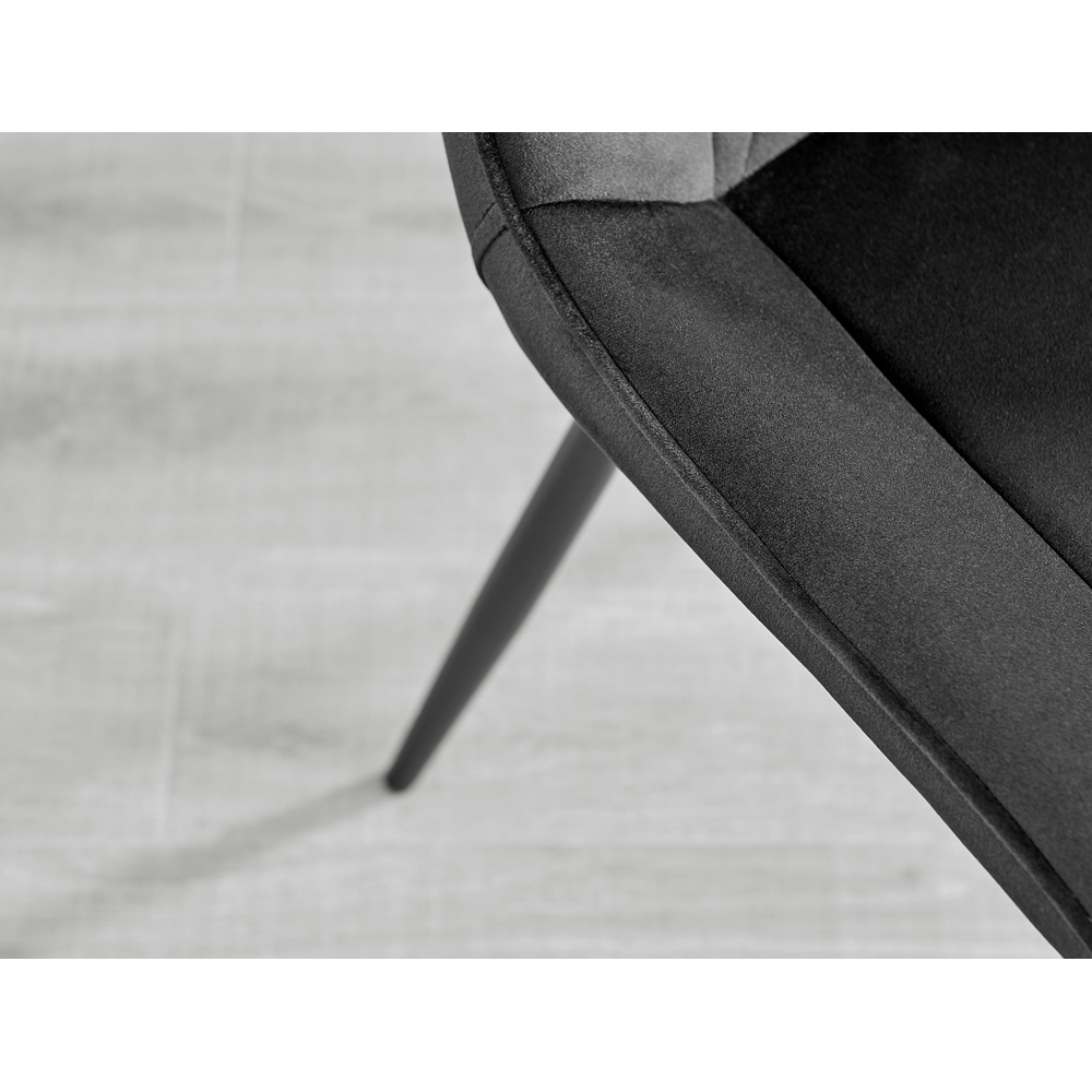 Furniturebox Cesano Set of 2 Black Velvet Dining Chair Image 8