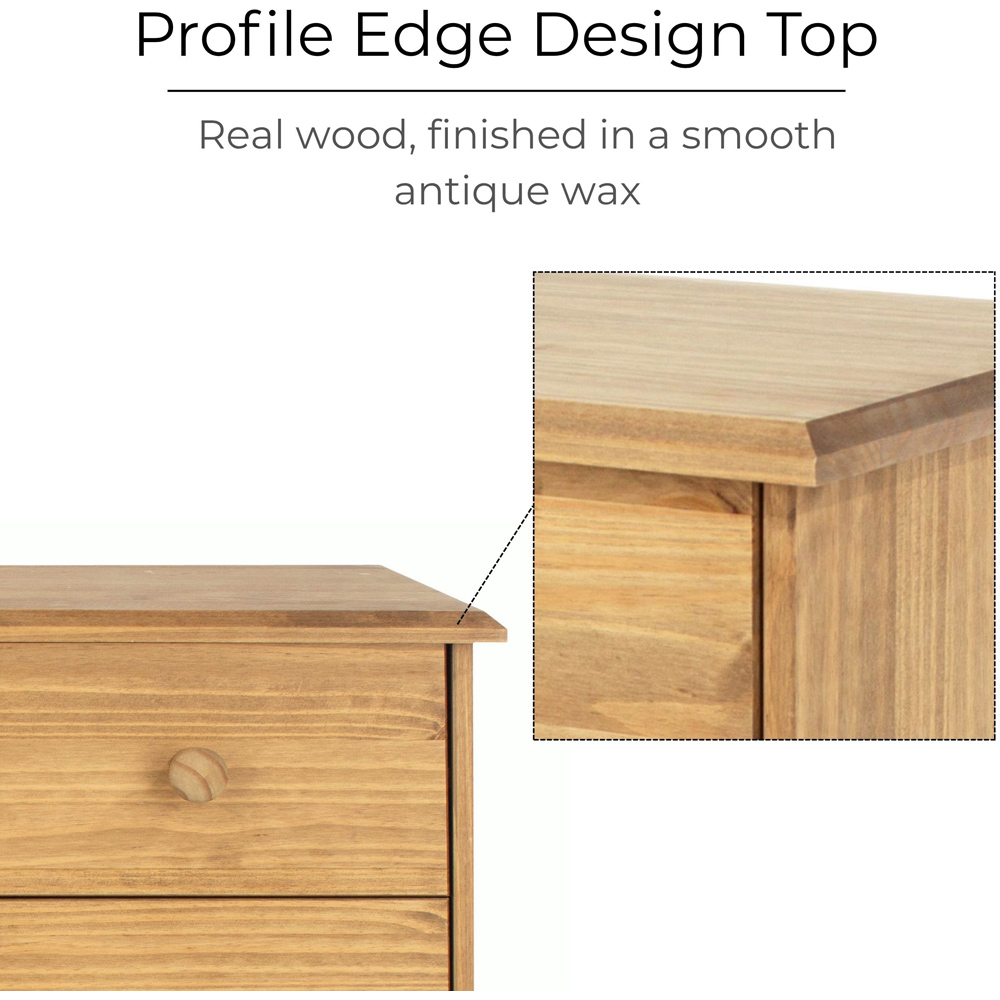 Core Products Cotswold 6 Drawer Pine Wood and MDF Wide Chest of Drawers Image 8