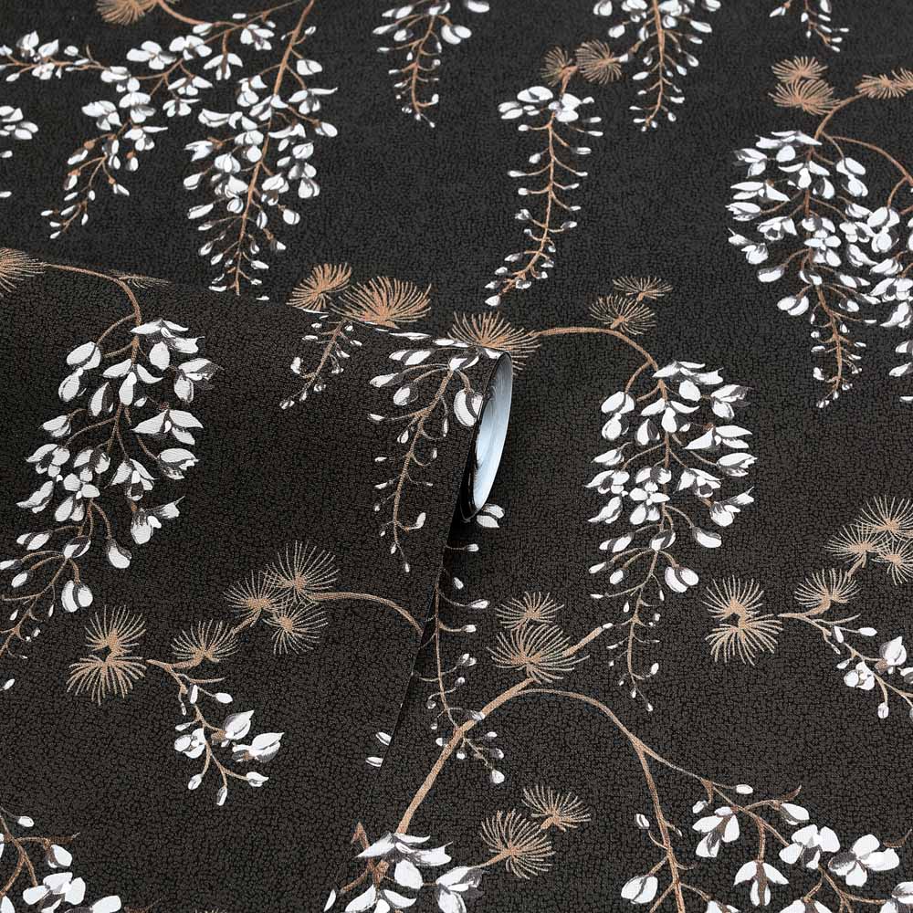 Arthouse Wisterial Floral Black and Gold Wallpaper Image 2