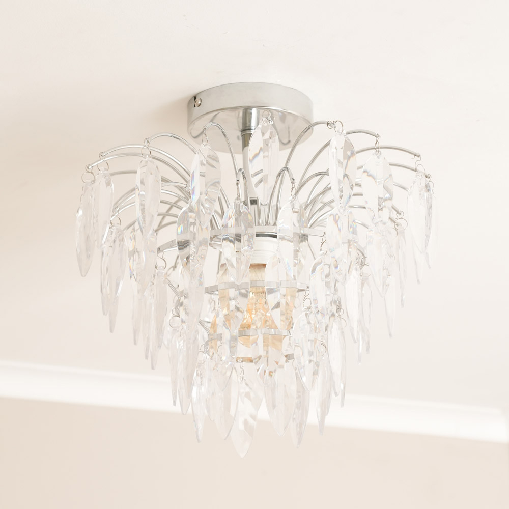 ValueLights Emma Acrylic Waterfall Jewel Droplet LED Ceiling Light Image 3