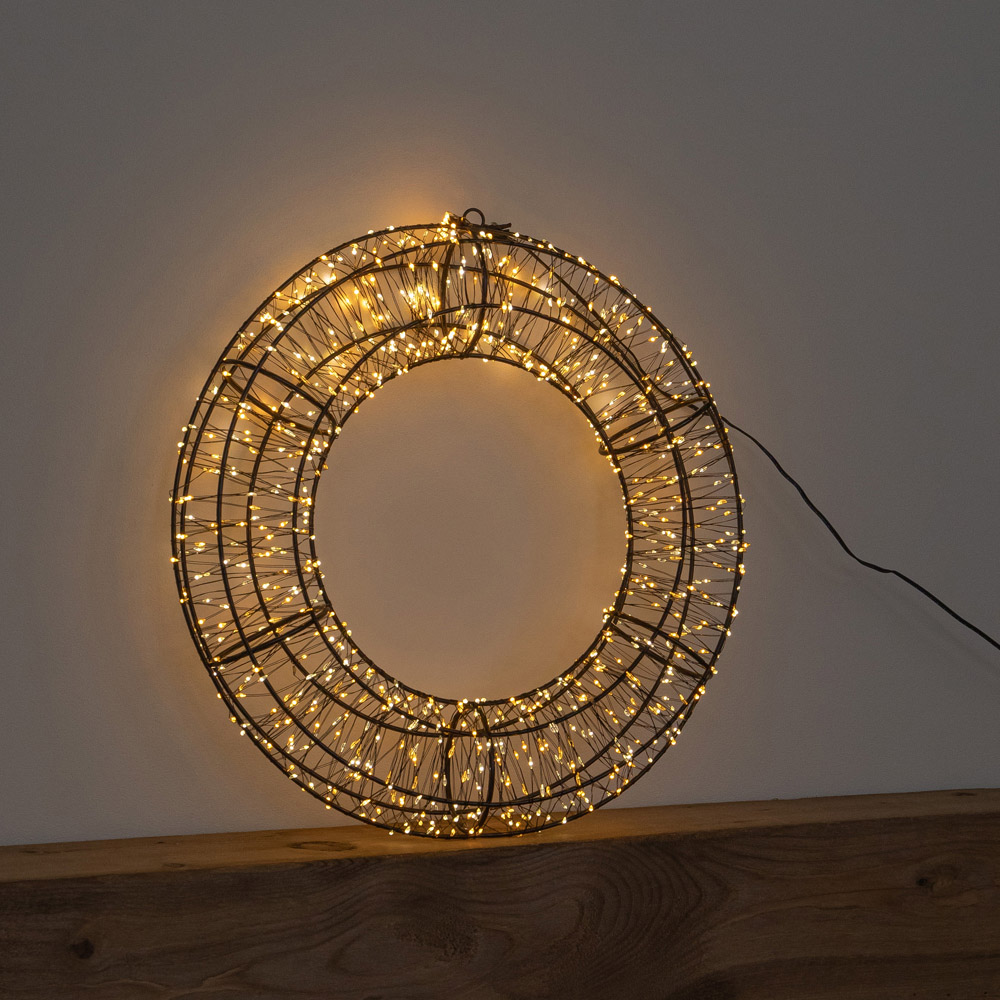 Samuel Alexander 960 Warm White LED 3D Metal Christmas Wreath 38cm Image 5