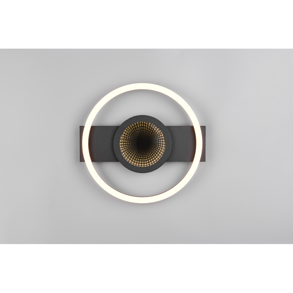 TRIO Wheeler Black Matt Integrated LED Ceiling Light Image 3