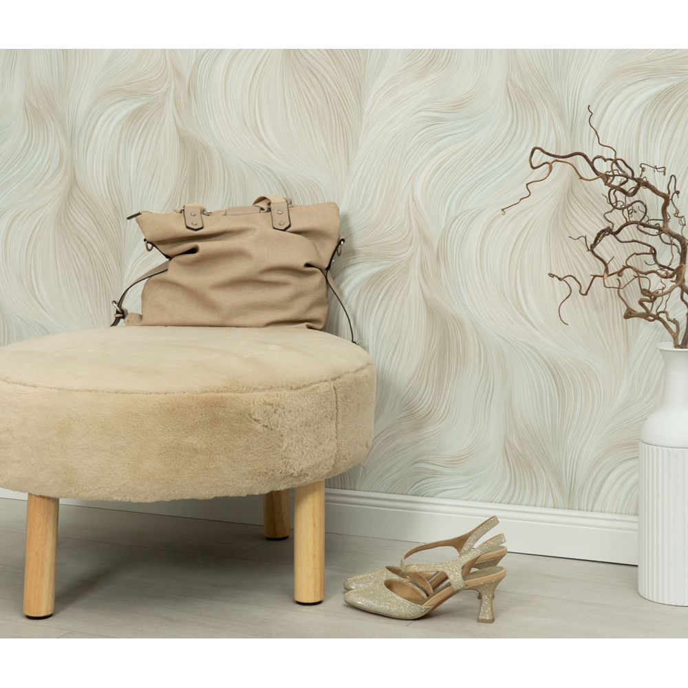 Erismann Waves of Light Turquoise Vinyl Wallpaper Image 6