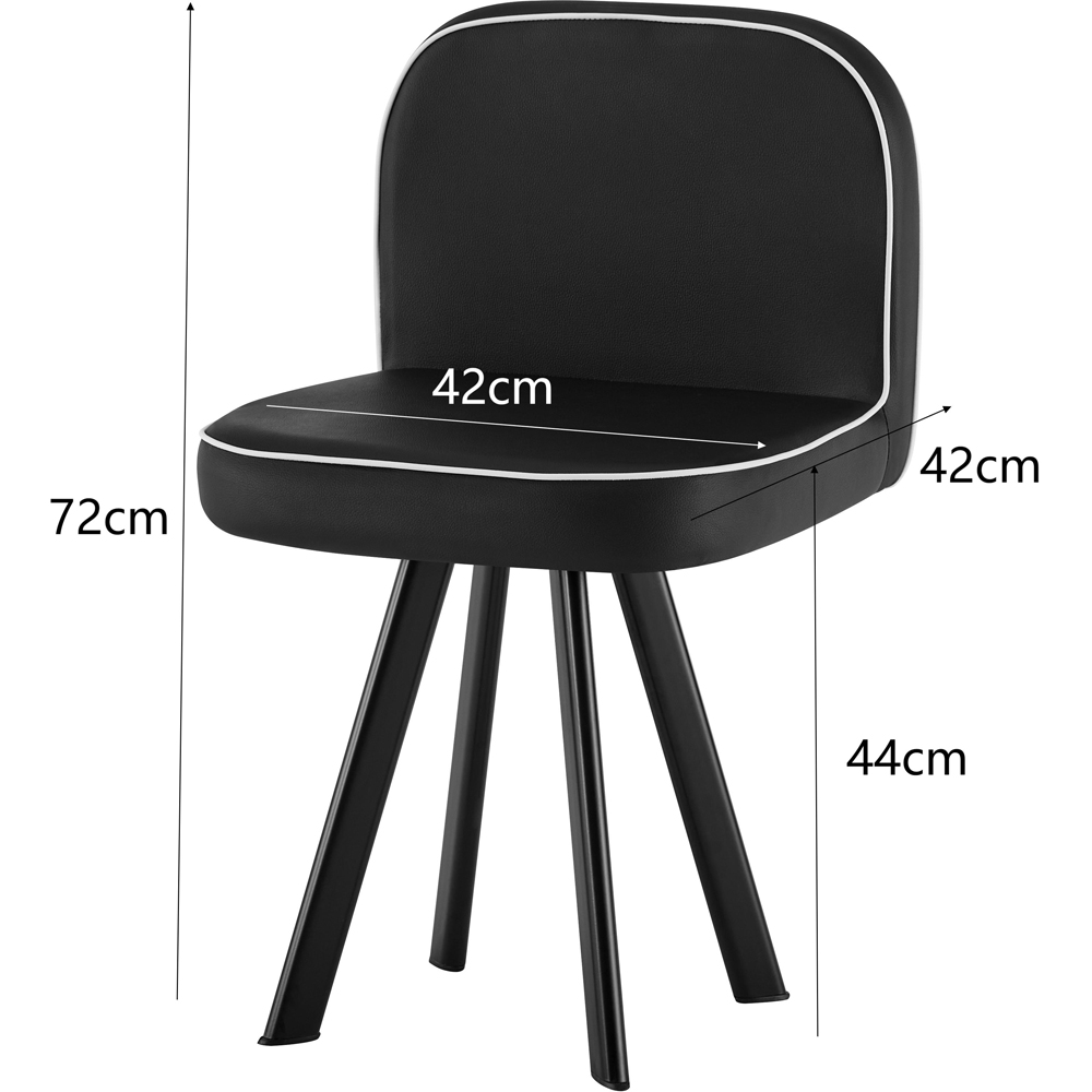 Comfy Living 6 Seater Dining Set White and Black Image 8