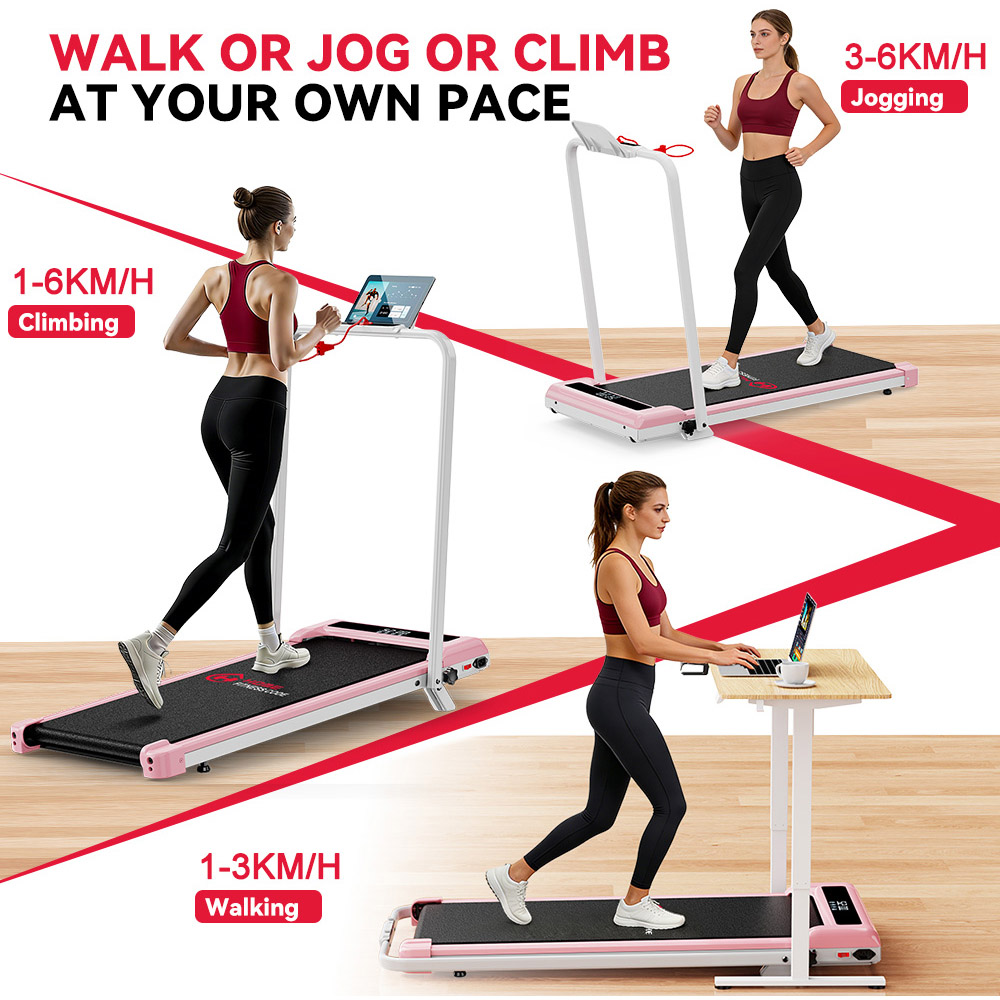 Rattrix Z3 Pink Manual Incline Foldable Treadmill Image 6