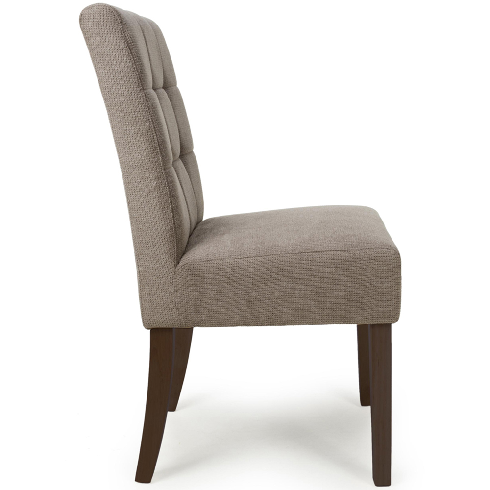 Portland Harlow Light Brown Flax Walnut Legs Waffle Back Dining Chair Image 3