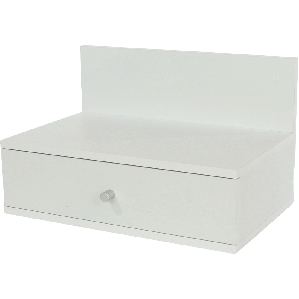 Core Products Kelly Single Drawer Matt White Effect Wall-Mounted Open Bedside Table Set of 2 Image 5