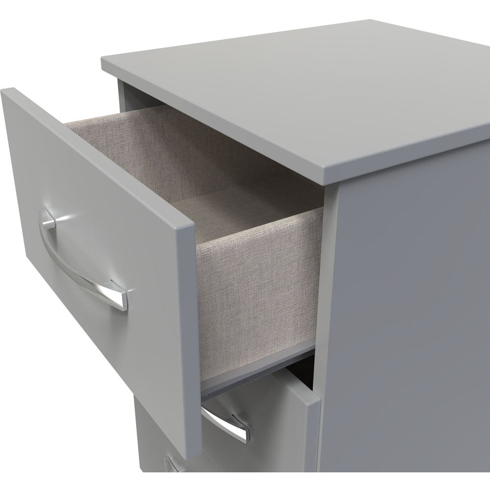Crowndale Avon 3 Drawer Dusk Grey Bedside Cabinet Ready Assembled Image 6