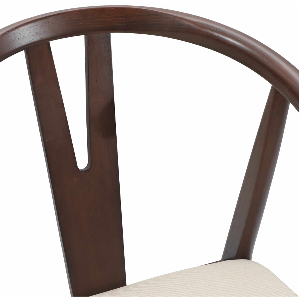 vidaXL Set of 2 Light Brown Rubberwood Dining Chairs Image 7