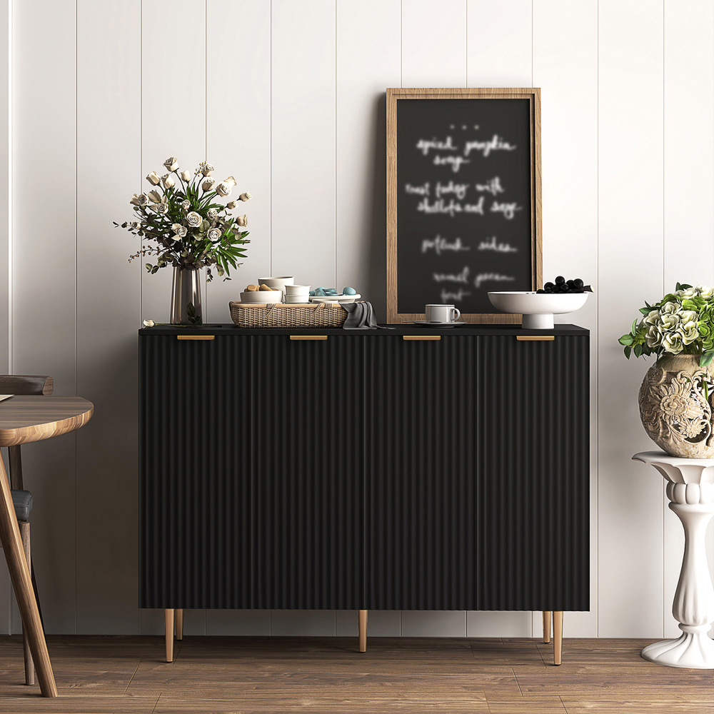 Portland 4 Door Black Sideboard Image 2