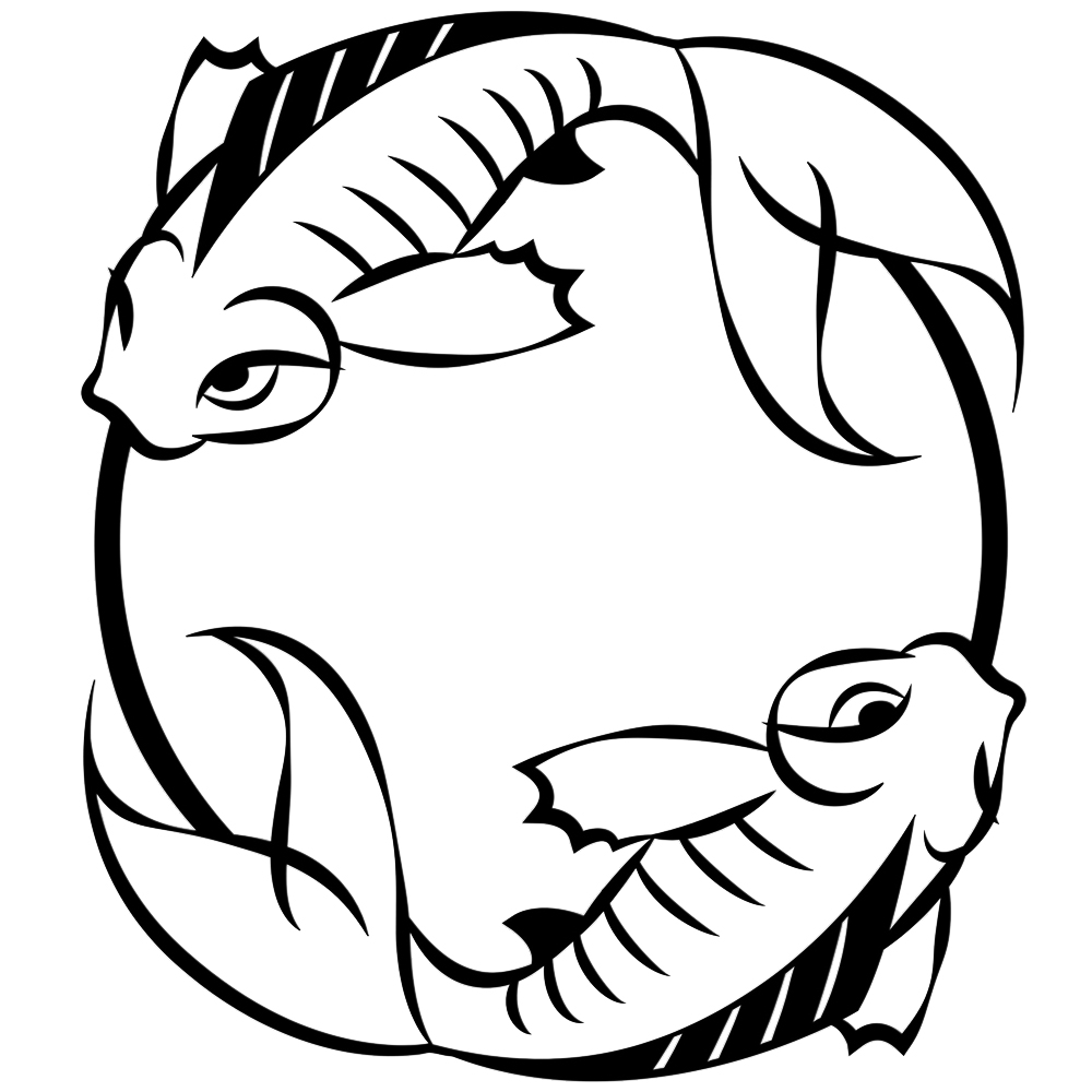 Decortie Black Metal Japanese Fish Wall Art Image 1