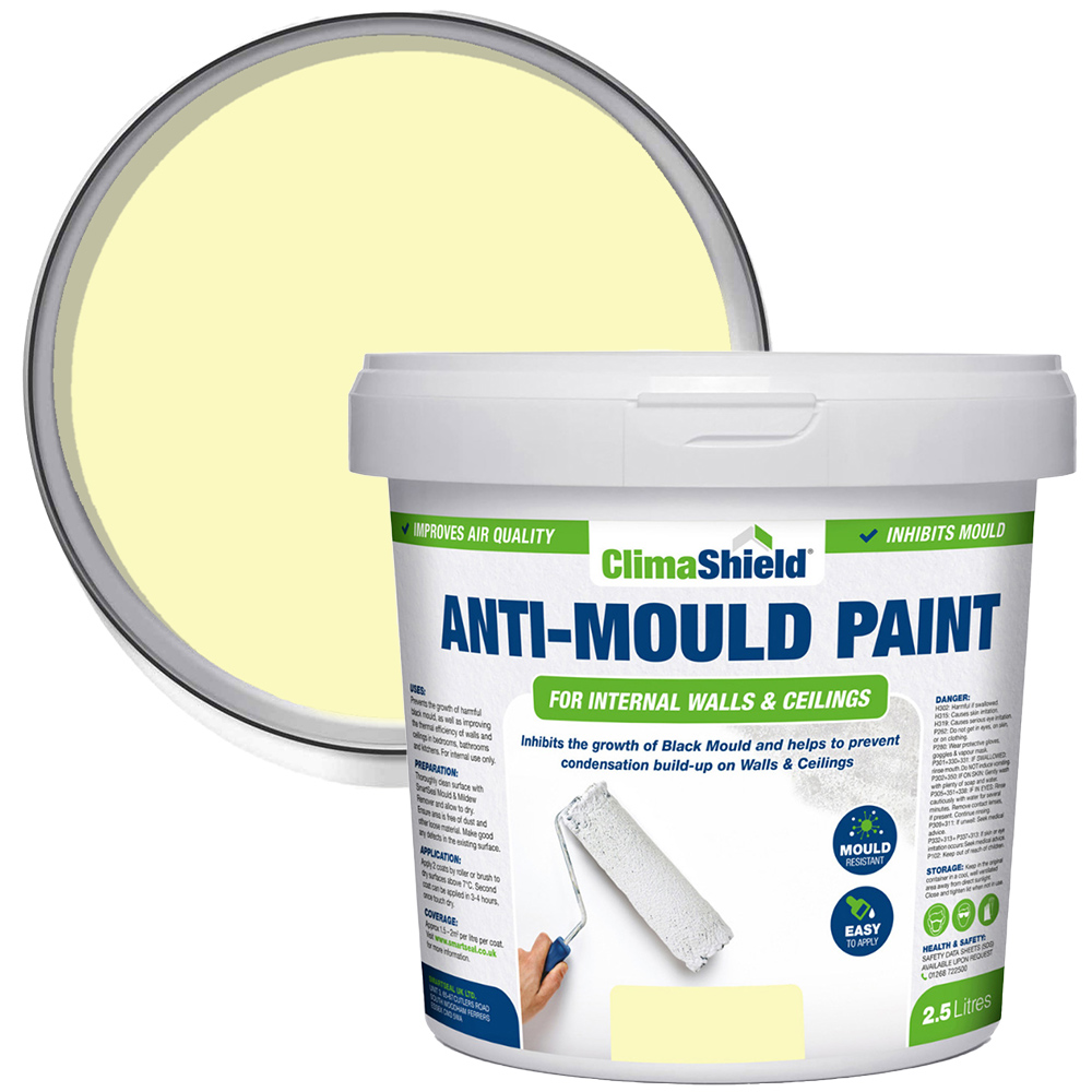 SmartSeal Light Yellow Anti Mould Paint 2.5L Image 1