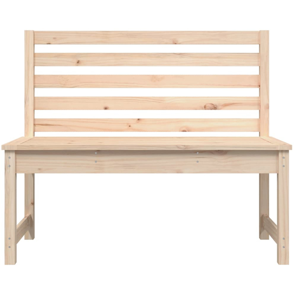 vidaXL Natural Solid Pine Wood Slatted Garden Bench 109 x 48 x 91.5cm Image 3