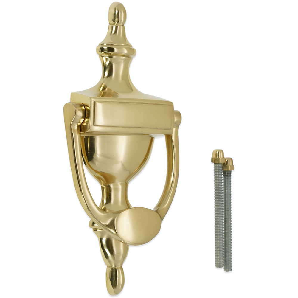 Spira Brass Polished Brass Victorian Small Door Knocker Image 4