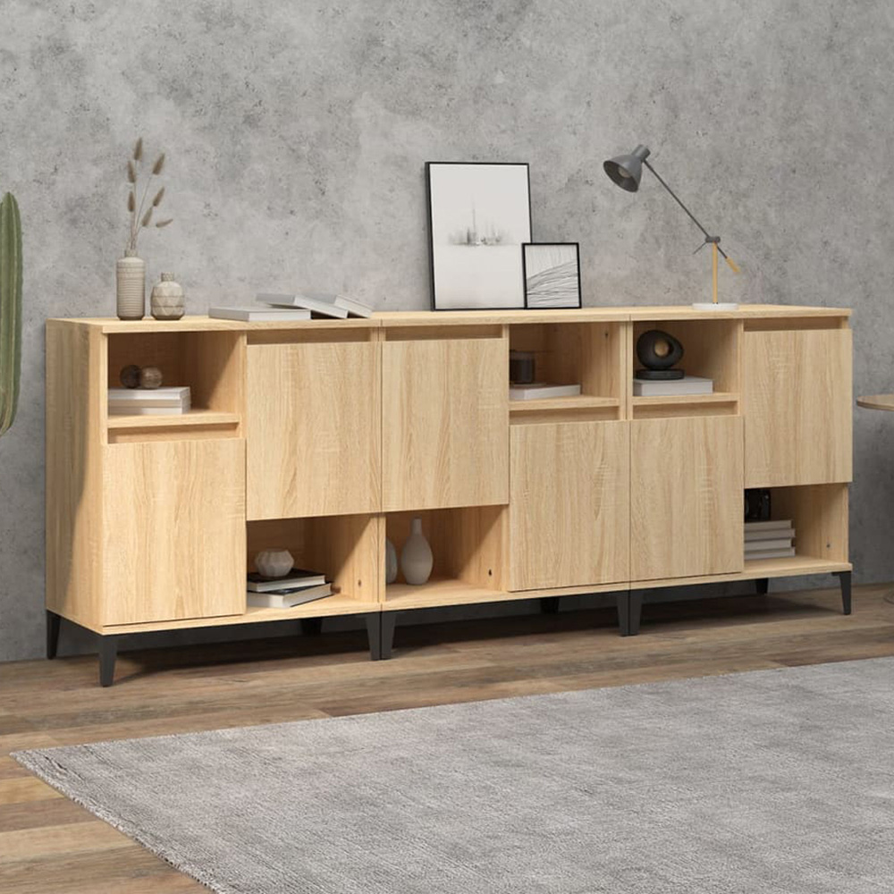 vidaXL 6 Door 6 Open Shelf Sonoma Oak Sideboard Image 1