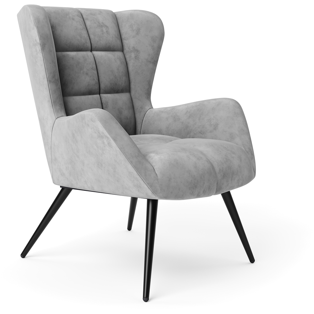 Dorel Dalton Grey Velvet Accent Chair Image 2