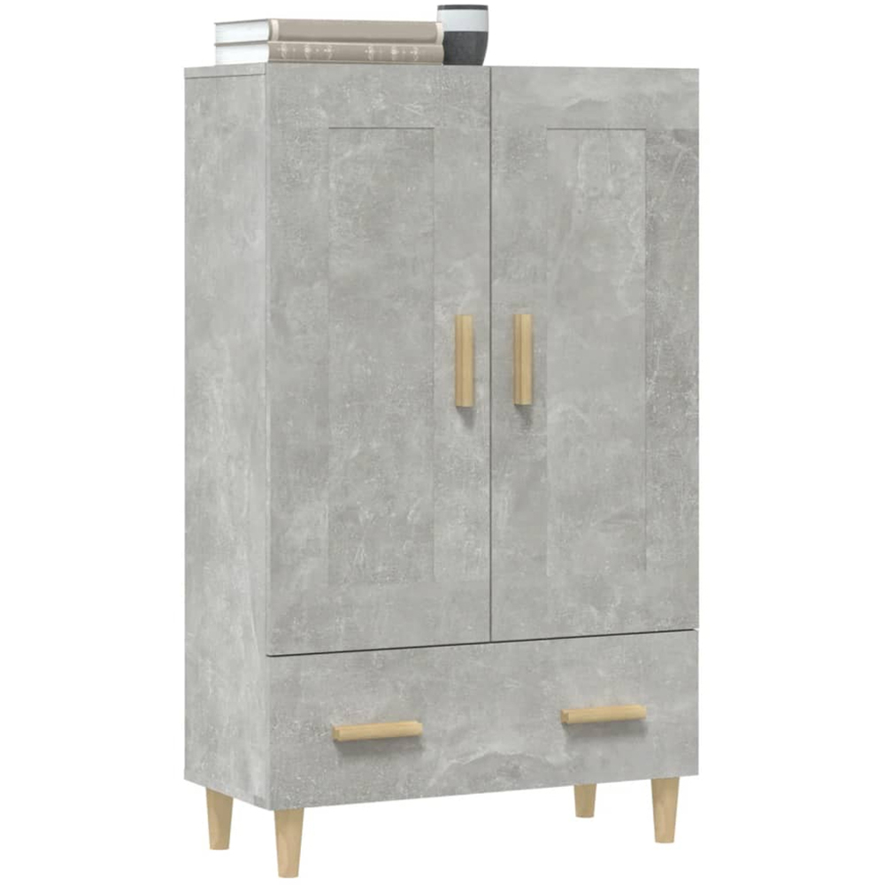 vidaXL 2 Door Single Drawer Concrete Grey Small Highboard Image 5