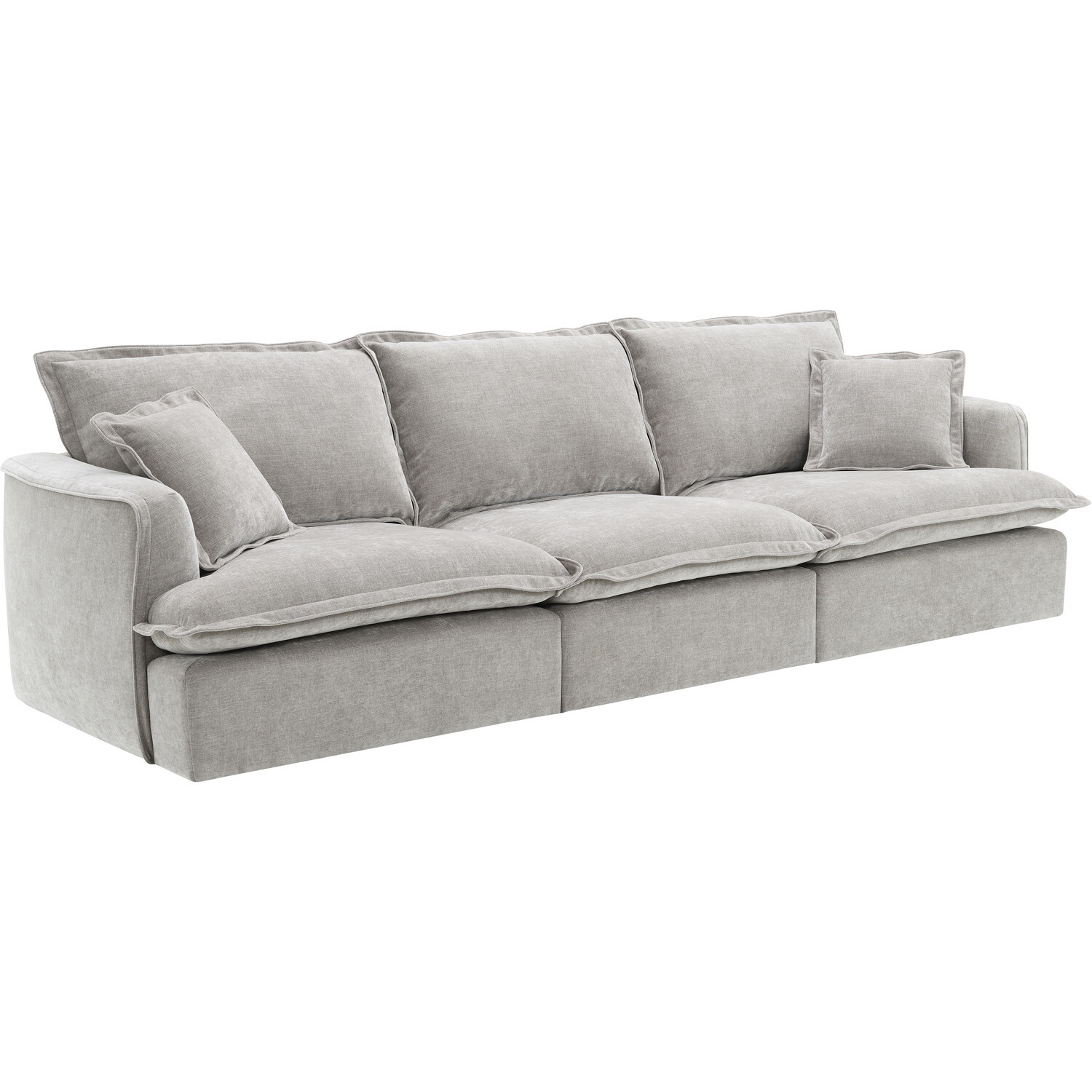 Molly 3 Seater Sofa with Ottoman - Grey Image 10