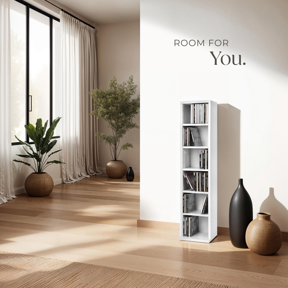 tectake Juliane 6 Shelf White CD Shelf Image 3
