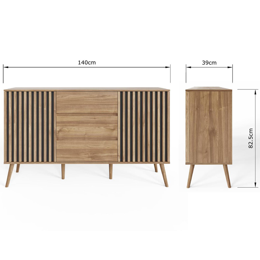 GFW Rowan Oak Louvered Sideboard Image 6