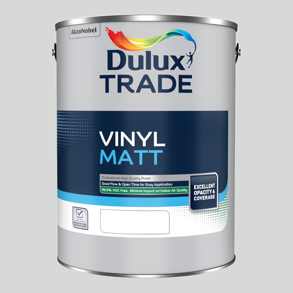 Dulux Trade Turtledove Grey Walls and Ceilings Vinyl Matt Paint 5L Image 2