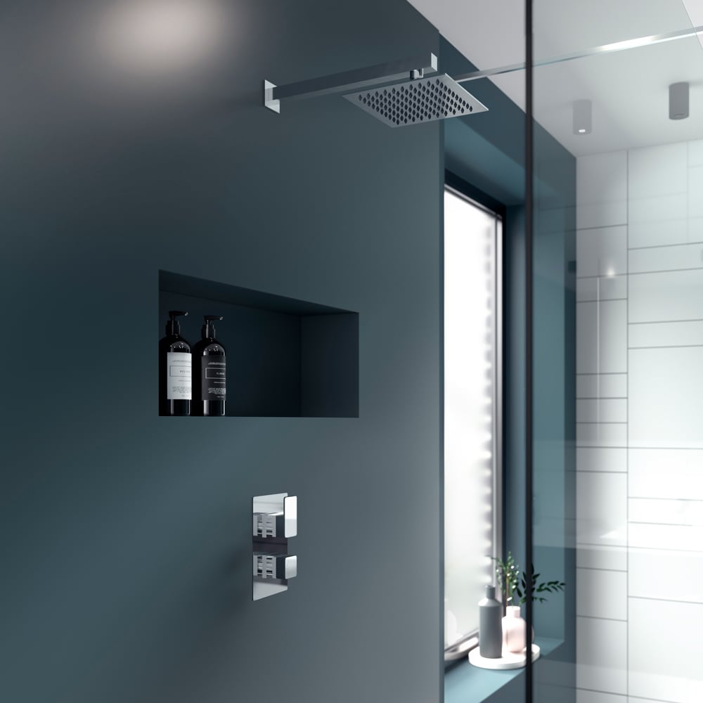 nuie Chrome Twin Thermostatic Valve Image 2