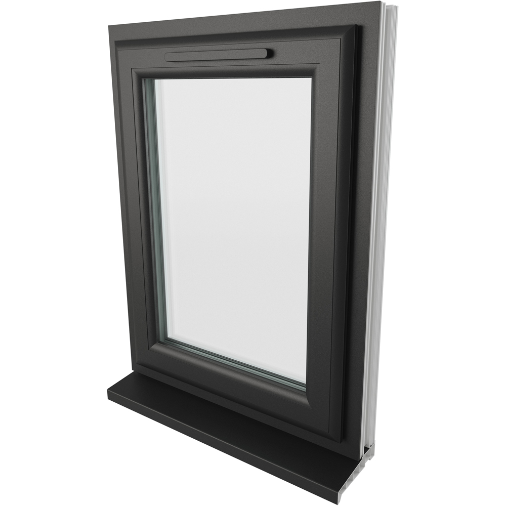 Crystal Black and White LH Side Hung Clear Double Glazed Window 610 x 965mm Image 4