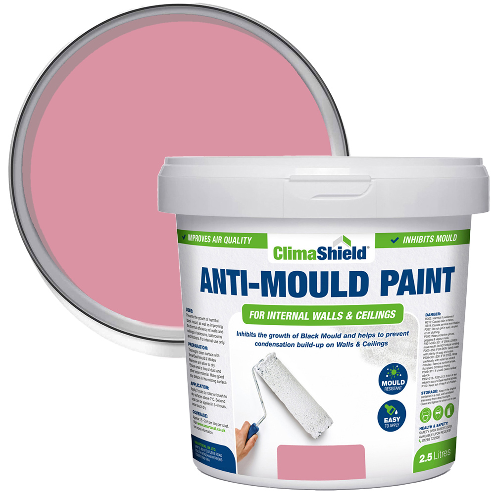 SmartSeal Berry Sorbet Pink Anti Mould Paint 2.5L Image 1