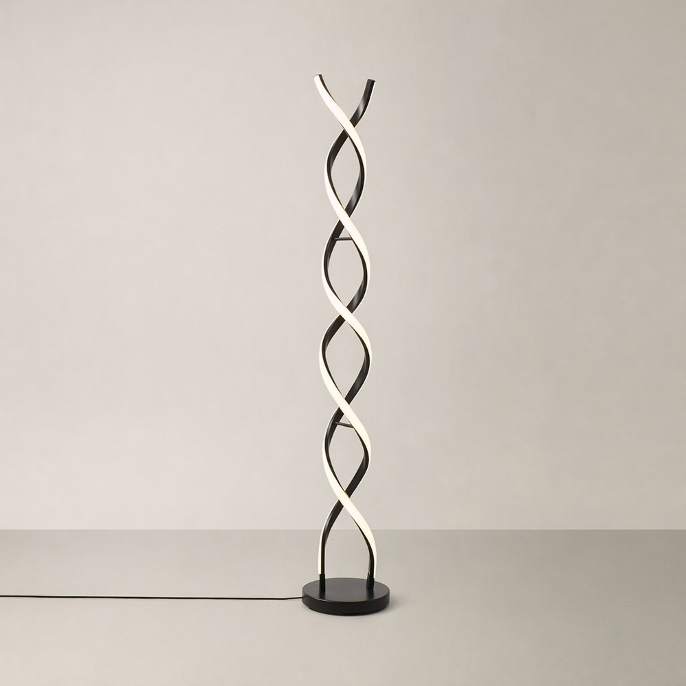 ValueLights Infinity Black Double Twist Integrated LED Floor Lamp Image 5