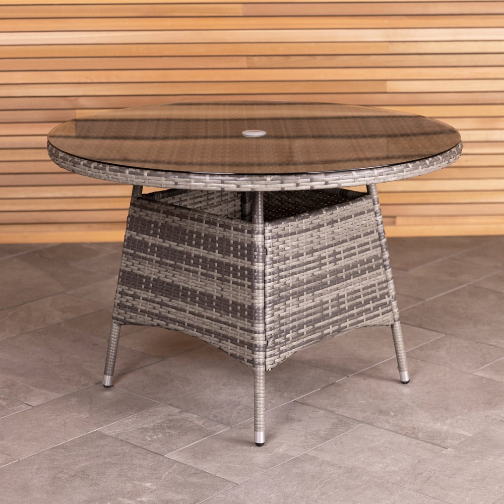 Charles Bentley Rattan 4 Seater Dining Set Grey Image 8