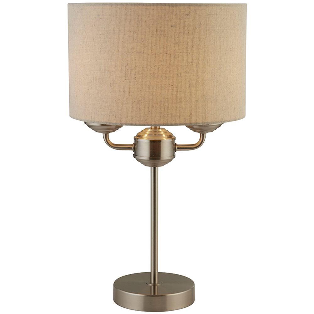 Lighting Collection Tanner Brushed Silver Table Lamp Image 3