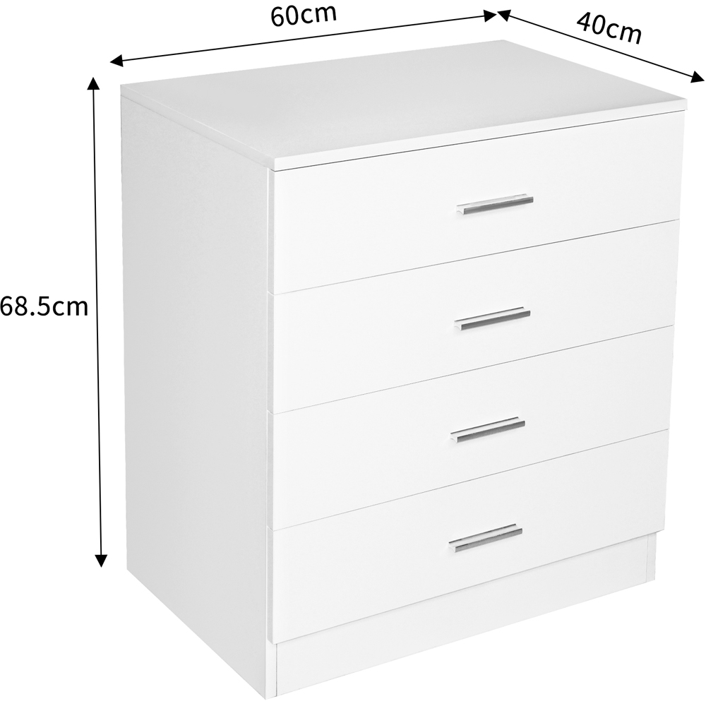 Brooklyn 4 Drawer White High Gloss Chest of Drawers Image 4
