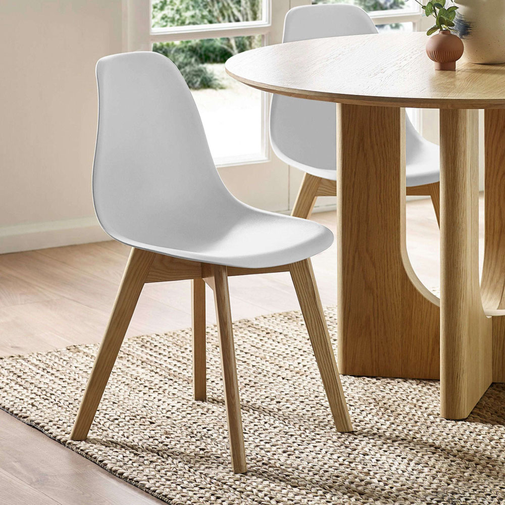 Julian Bowen Agatha Set of 2 White Plastic Dining Chair Image 8