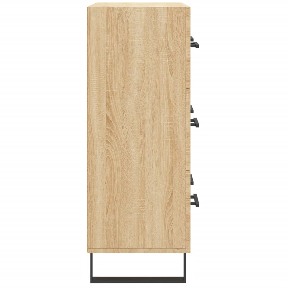 vidaXL 3 Drawer Sonoma Oak Small Sideboard Image 7