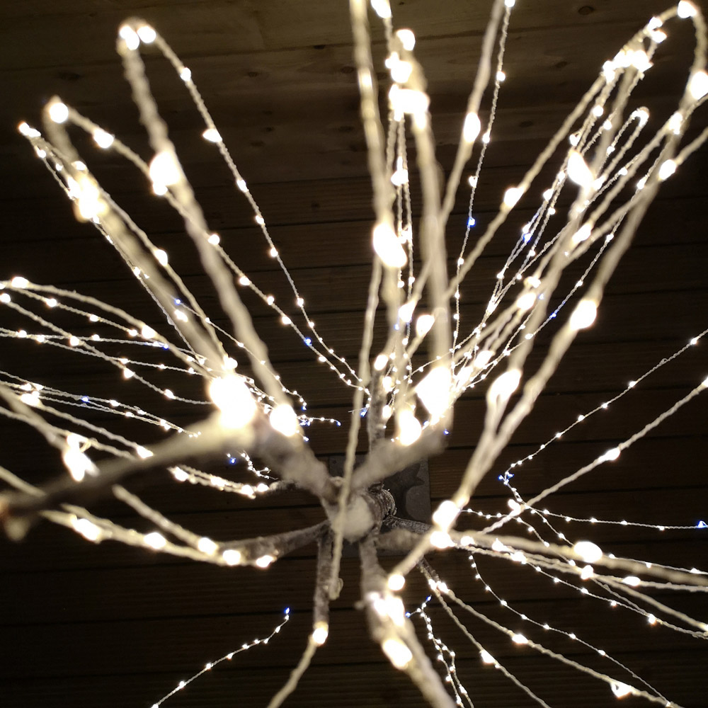 Samuel Alexander 600 Warm White LED Brown Flocked Willow Tree 5.9ft Image 6