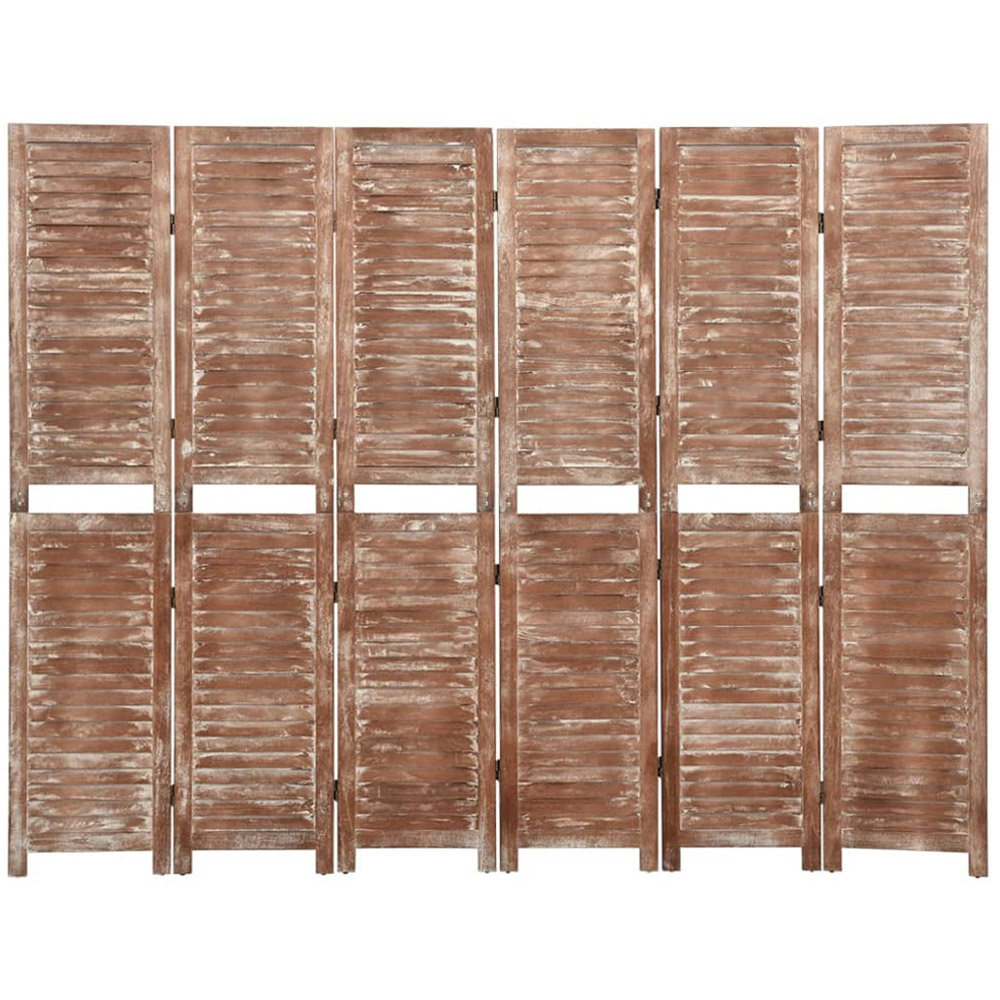 vidaXL Solid Paulownia Wood 6 Panel Room Divider 210 x 165cm Image 2