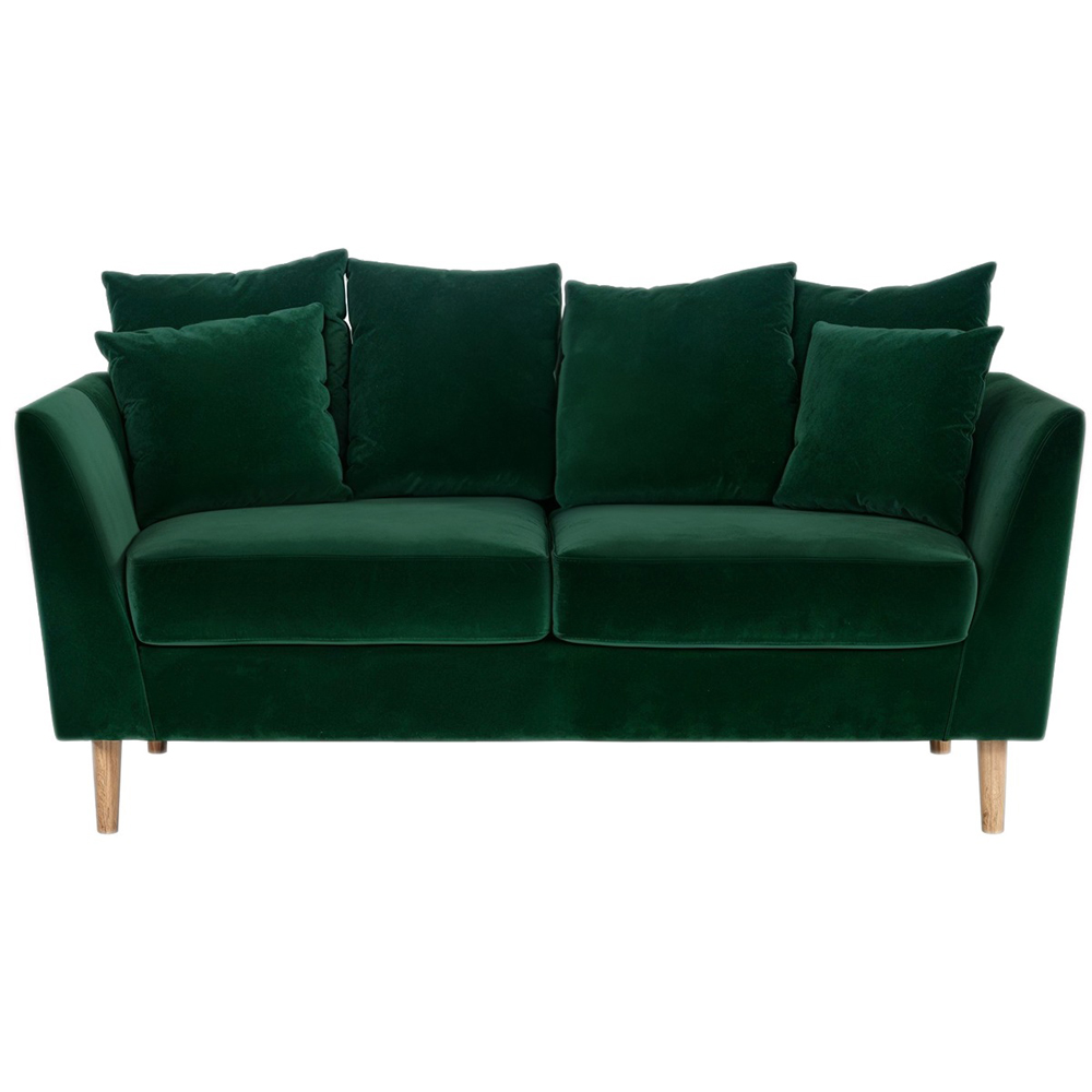 Solace+Co Avery 2 Seater Bottle Green Scatter Back Sofa Image 3