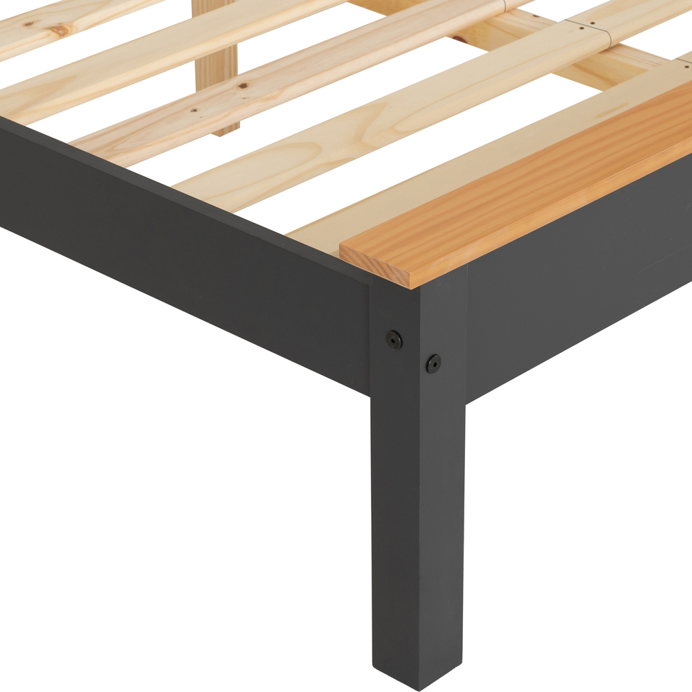 Seconique Monaco Small Double Dark Grey and Oak Effect Low End Bed Image 6