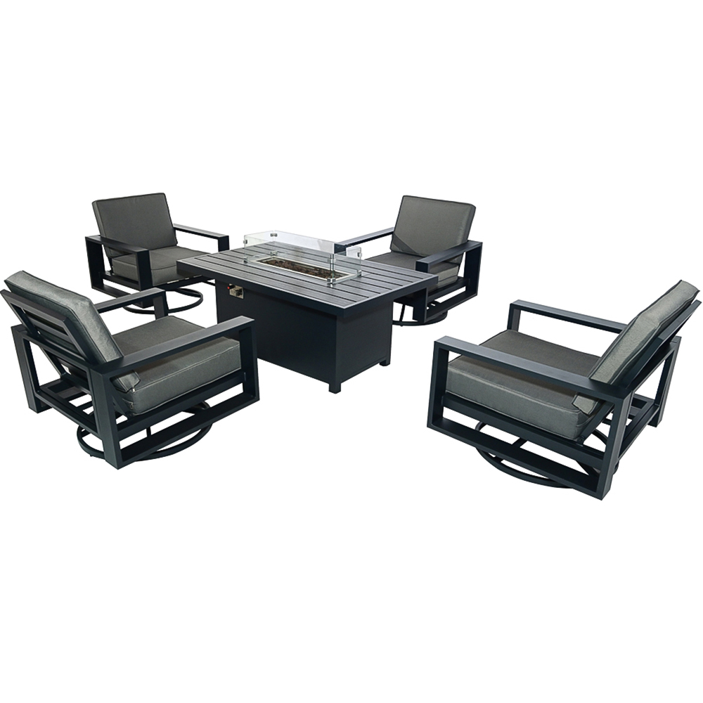 Furniture One 4 Seater Aluminium Garden Dining Set Image 3