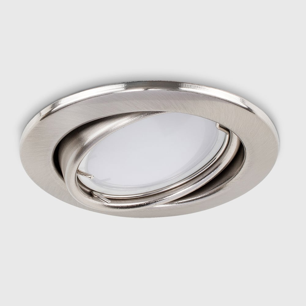 ValueLights Brushed Chrome Tiltable Warm White LED Ceiling Downlight 10 Pack Image 3